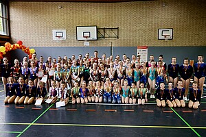 Gruppenbild: Alle Medaillengewinner bei den Aerobic BW-Meisterschaften 2026 beim Landesturnfest 2026 in Kosntanz